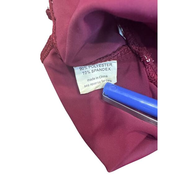 LIONESS Burgundy One-Piece Swimsuit Size XS | Adjustable Back Straps | Sexy Cut - Picture 5 of 6